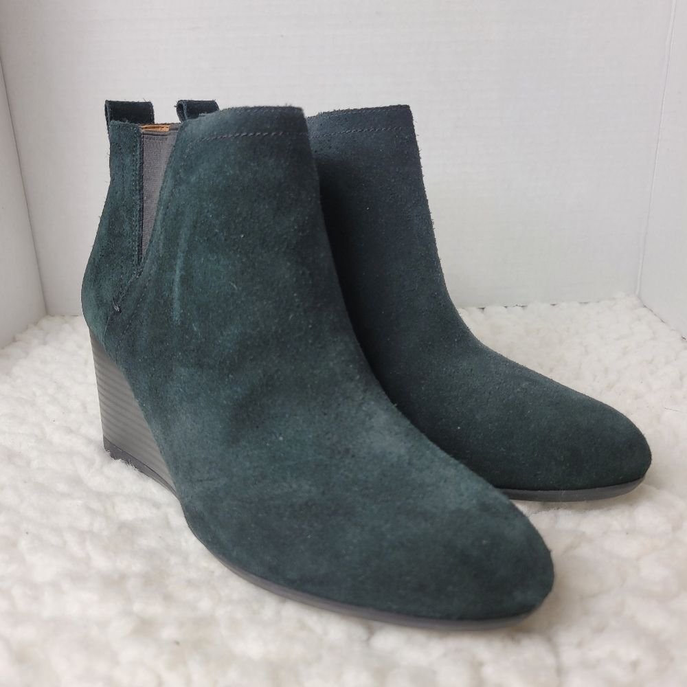 Vionic Paloma Women's Bootie Wedge Size 8 Black Suede Ankle Boots S